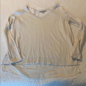 Banana Republic cream v neck sweater sheer back